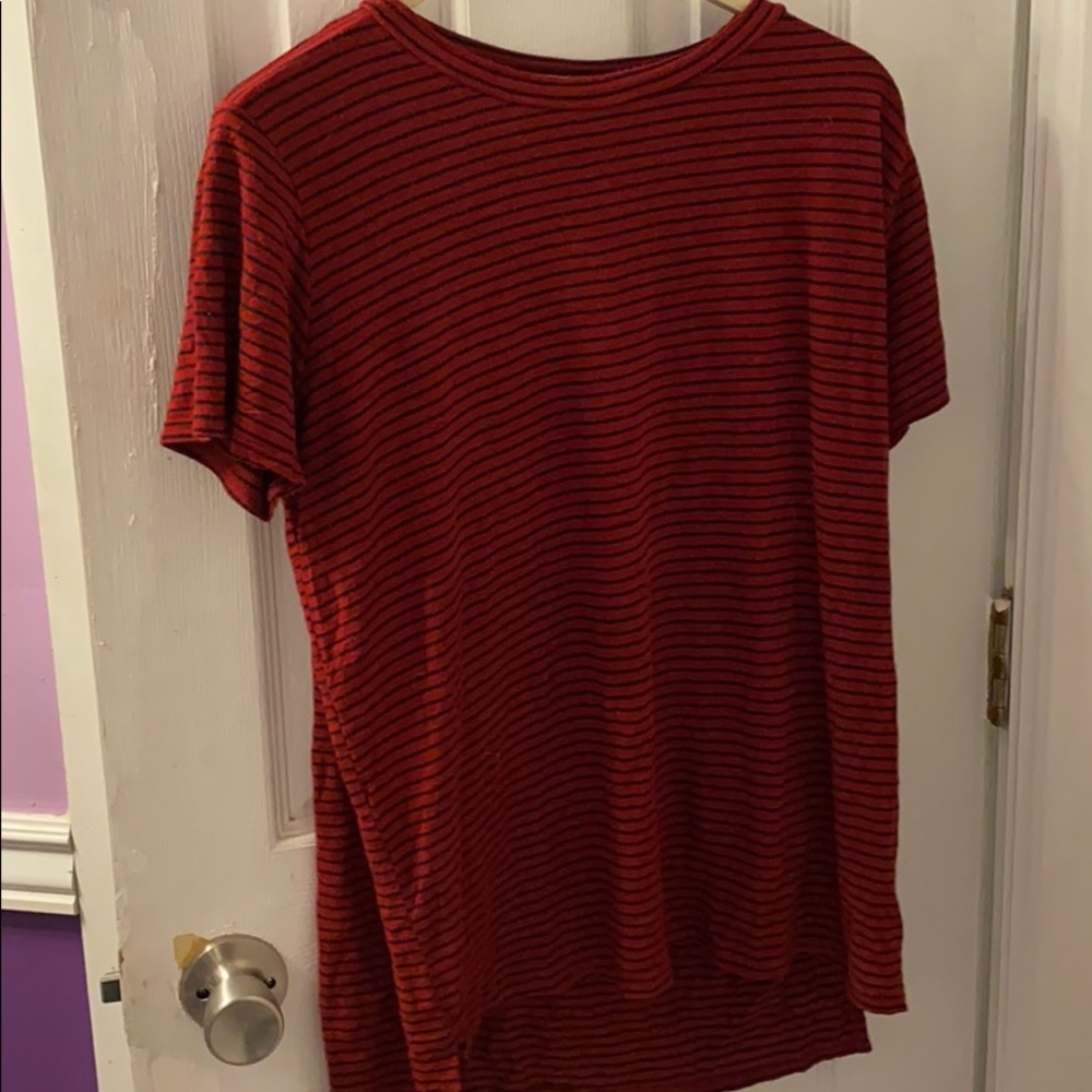 Red and black stripped top